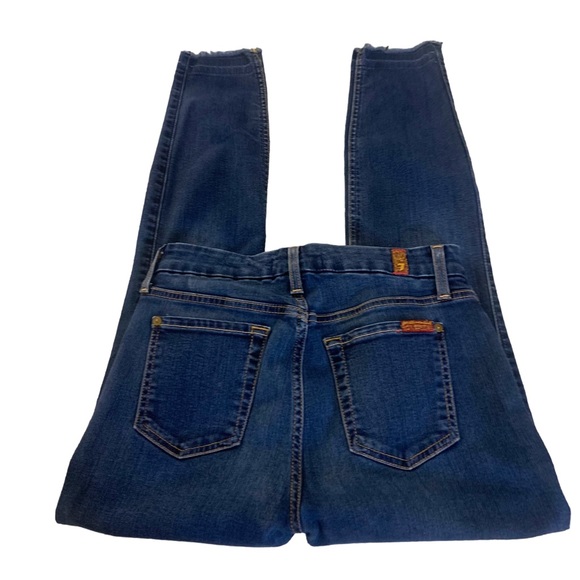 New 7 for All Mankind b(air) denim the ankle raw hem lots of stretch cropped 25 - Picture 6 of 10